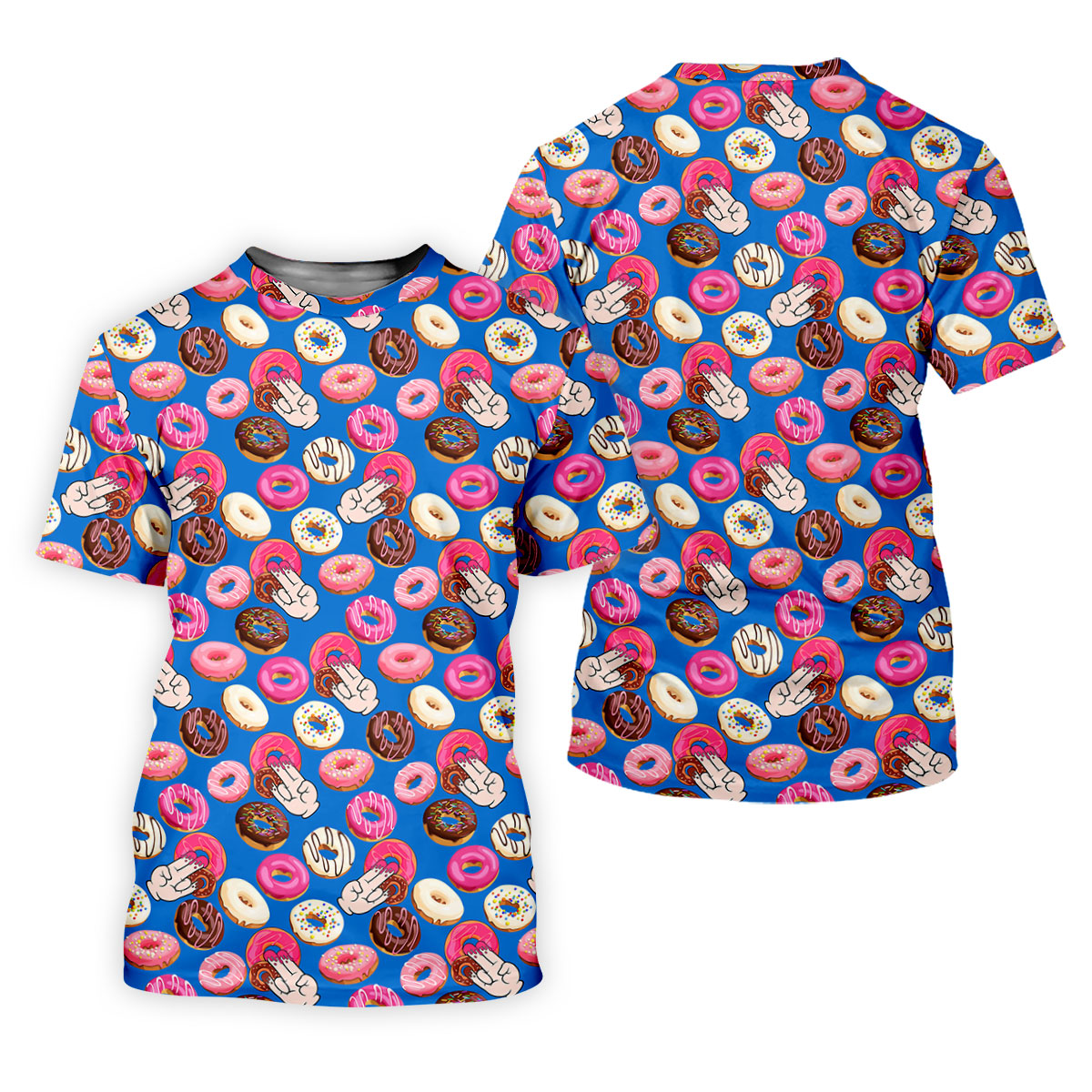 Funny Donut Adult Humor Blue And Pink Fun Golf Shirts For Men, Valentines Golf Gift, Polo ShirtFor Men