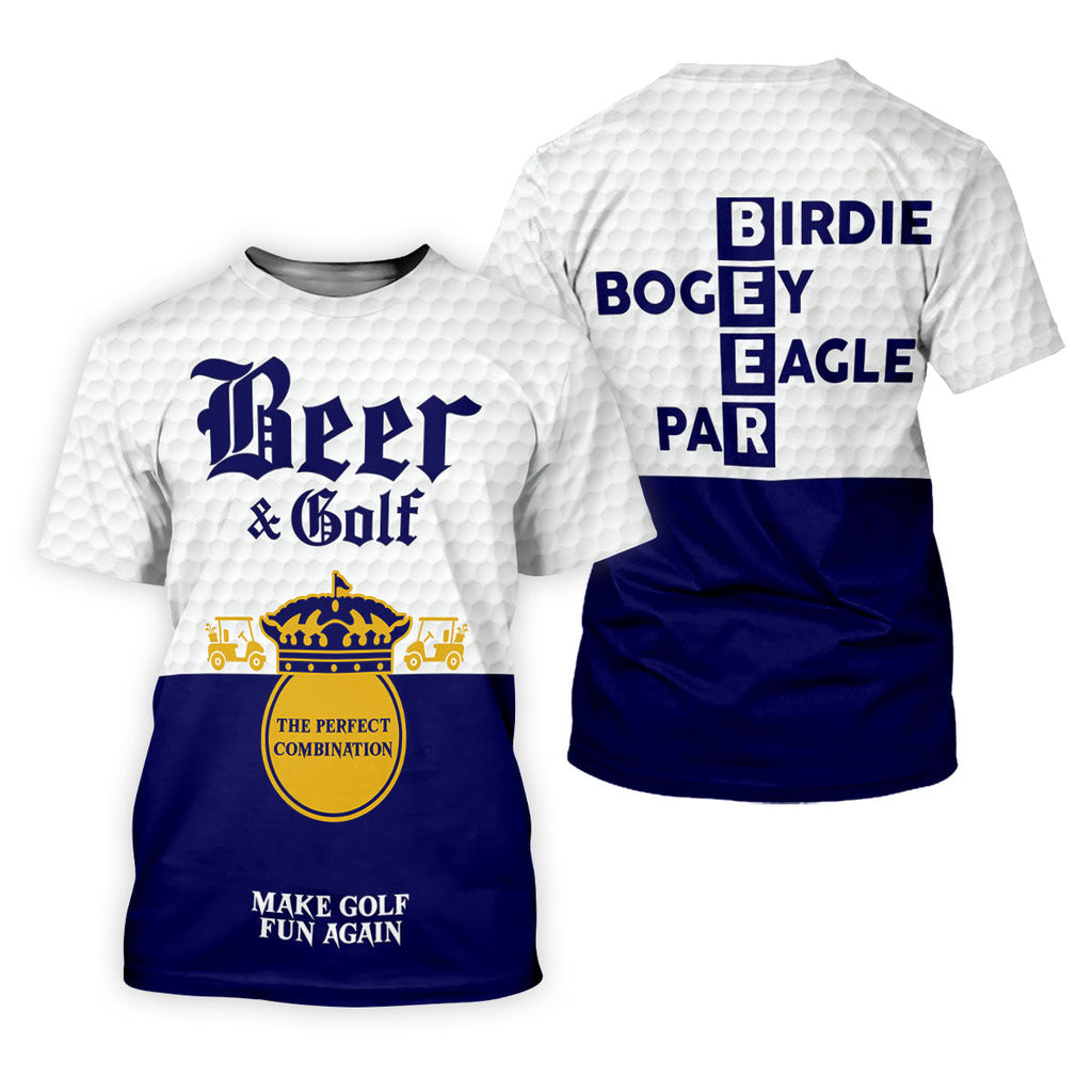 Beer And Golf The Perfect Combination Golf Tops For Men, Golf Shirts For Men, Polo Shirts For Men
