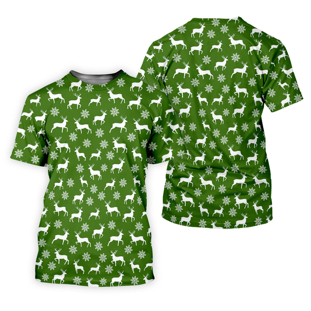 Reindeer Christmas Green Golf Shirt, Christmas Golf Shirt, Polo Shirts For Men, Golf Shirts For Men