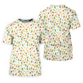 Tropical Vibe Hawaiian Pattern White Golf Shirt, Golf Tops For Men, Golf Gift For Men