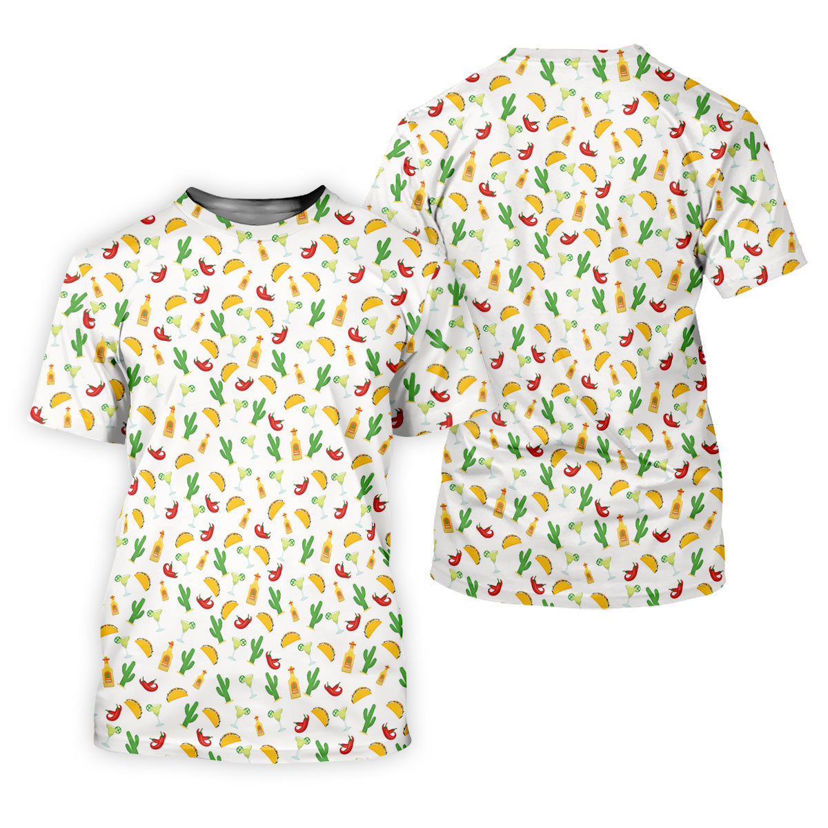 Tropical Vibe Hawaiian Pattern White Golf Shirt, Golf Tops For Men, Golf Gift For Men