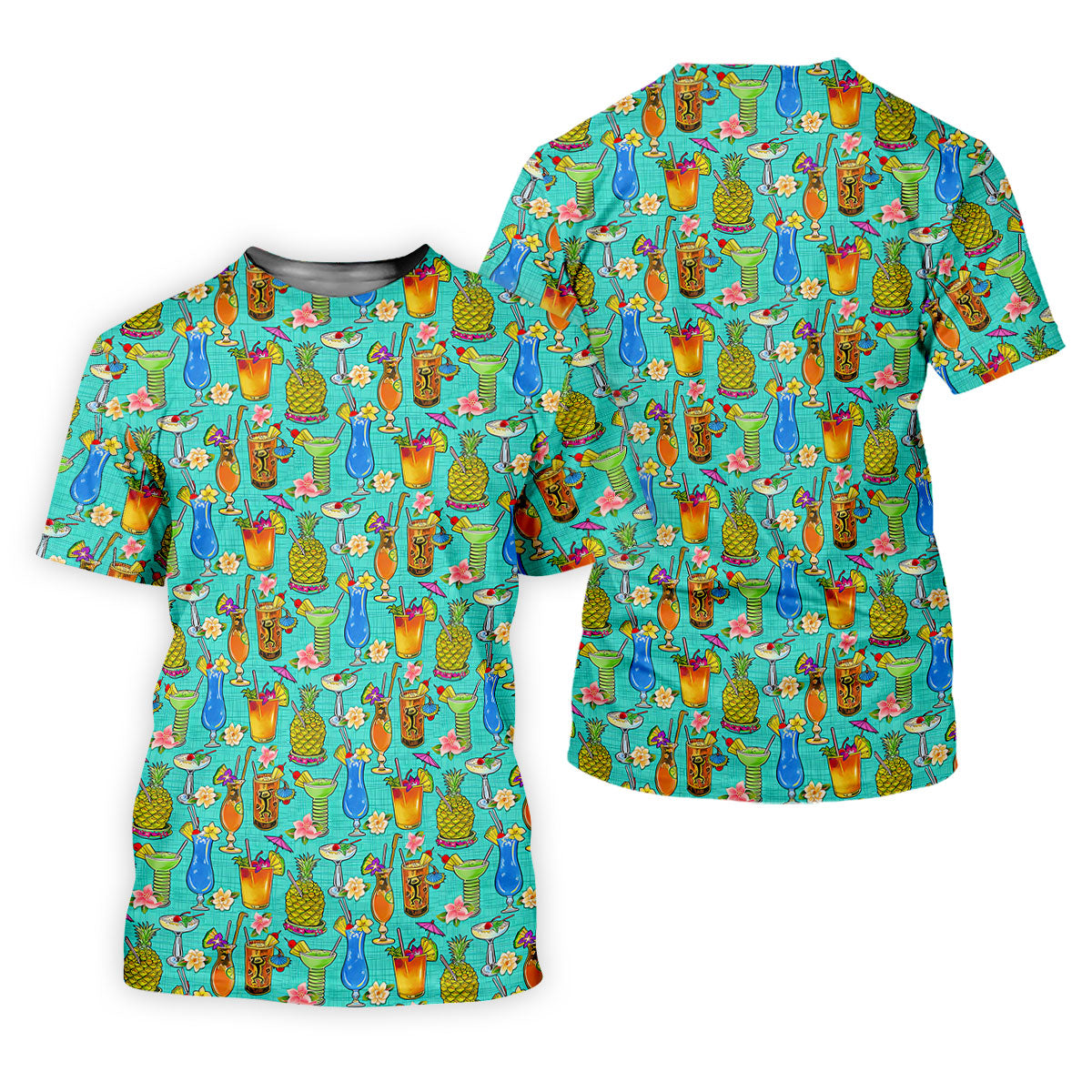 Tropical Cocktail Summer Vibe Retro Golf Shirt, Golf Tops For Men, Polo Shirts For Men, Golf Shirts For Men