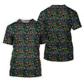 Neon Christmas Retro Style Men's Golf Polo Shirt Christmas Golf Shirt, Polo ShirtFor Men
