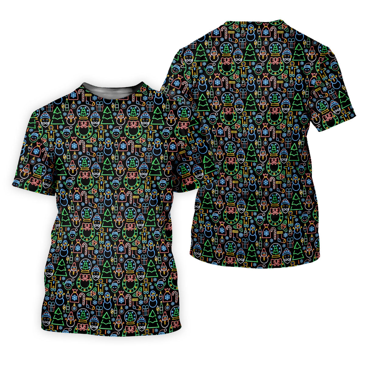 Neon Christmas Retro Style Men's Golf Polo Shirt Christmas Golf Shirt, Polo ShirtFor Men