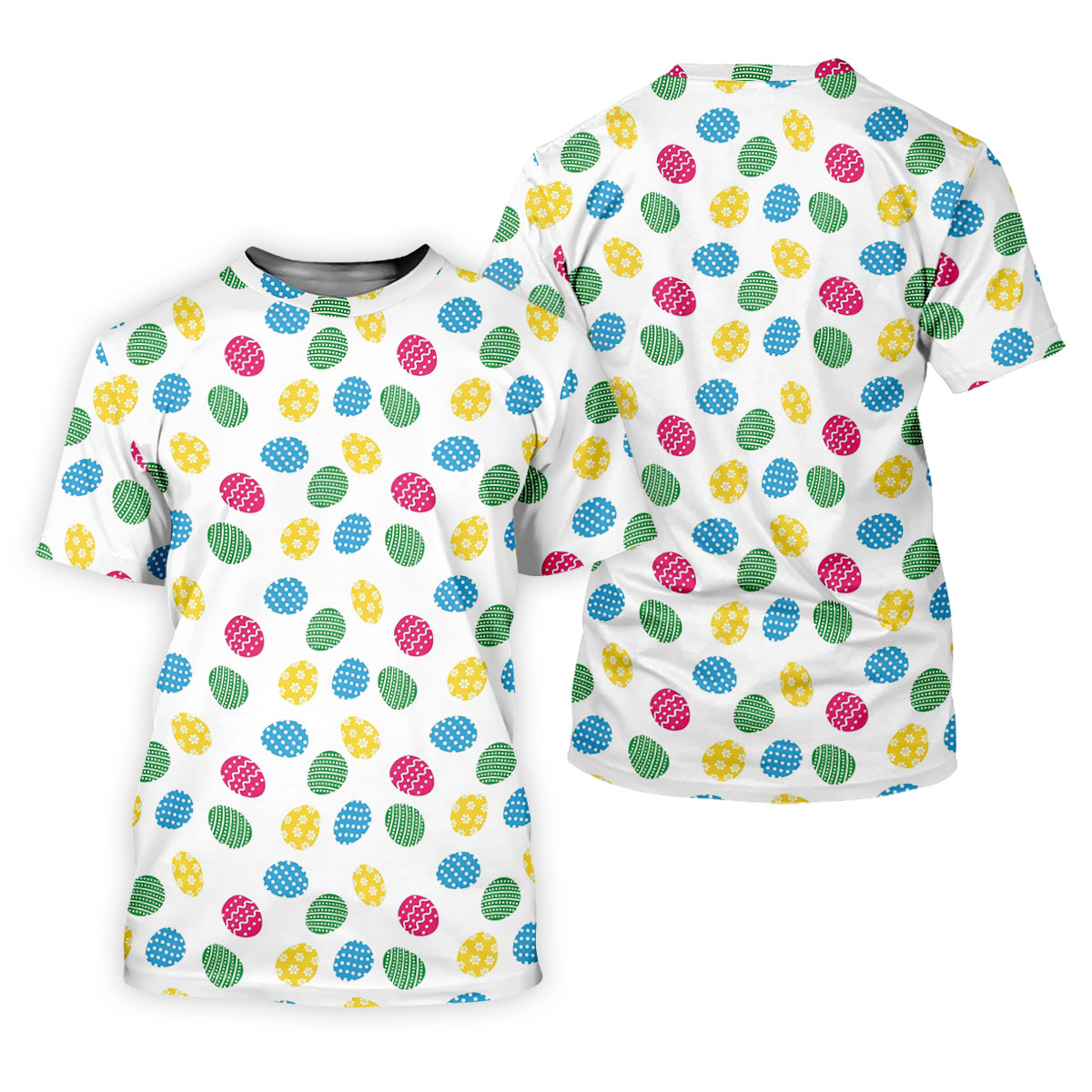 Colorful Easter Eggs White Golf Shirt, Cute Golf Outfit, Polo Shirts For Men, Golf Shirts For Men
