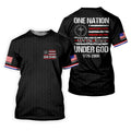 One Nation Under God We The People Black Golf Shirt, 250 Years 4th Of July Golf Shirts For Men