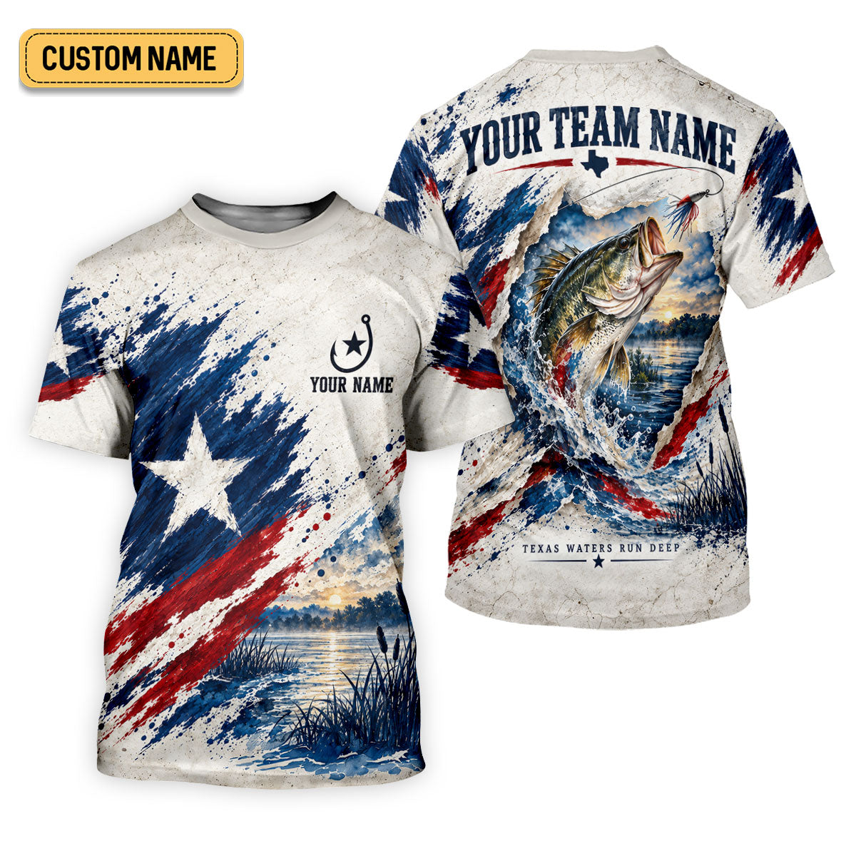 Personalized Texas Bass Fishing UPF Shirt, Fishing Shirts For Men, Bass Fishing Shirt