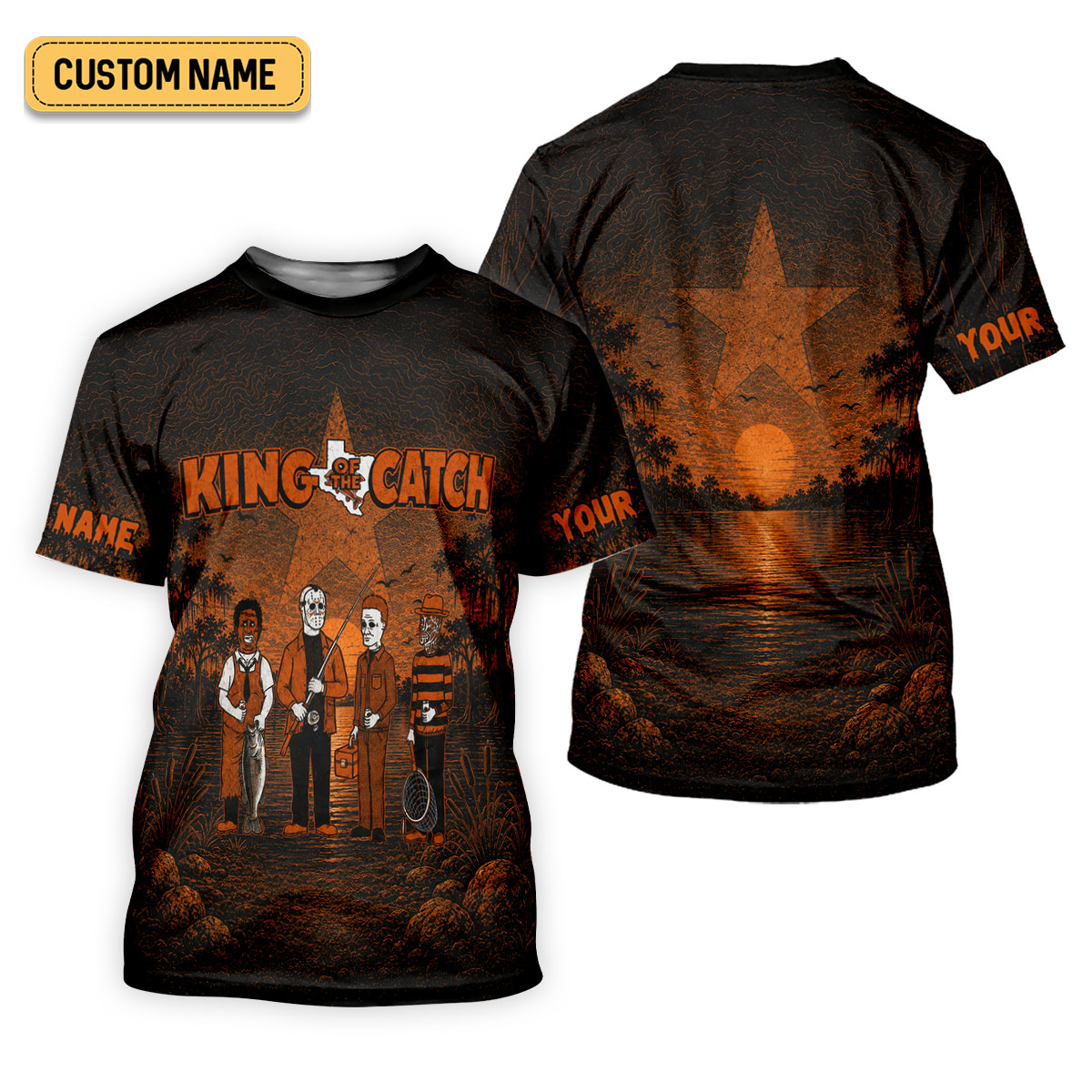 King Of The Catch Horror Character UPF Shirt, Womens Fishing Shirt, Halloween Fishing Shirt