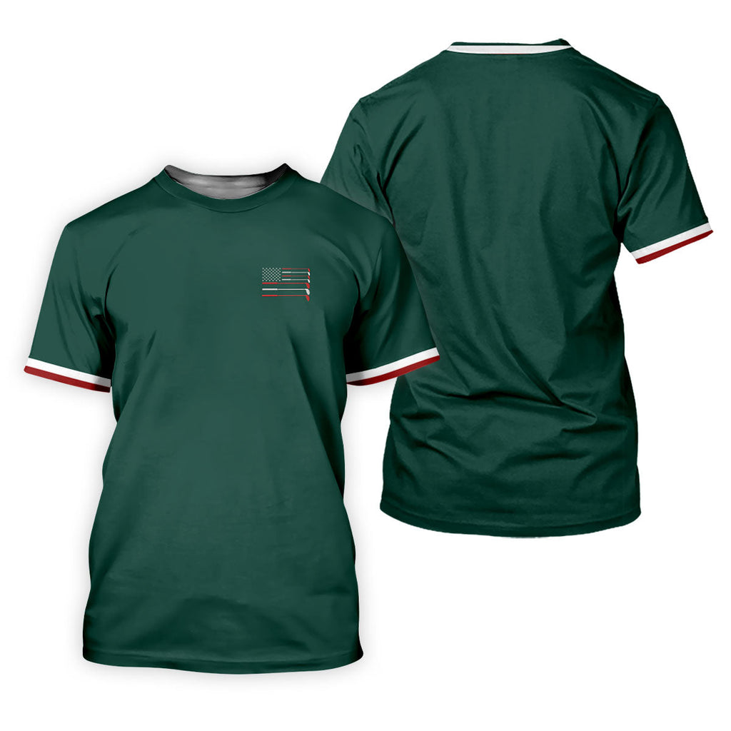 Golf Clubs US Flag Logo 250 Years Green Golf Shirt, Patriotic 4th Of July Golf Shirts For Men