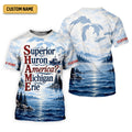 America Great Lakes Fishing UPF Shirt, Performance Fishing Shirt, UPF Sun Shirt For Men