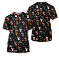Merry Xmas Santa Gingerbread Snowman Golf Tops For Men, Christmas Golf Shirt, Fun Golf Shirts For Men