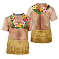 Floral Lei Tropical Theme Party Men's Funny Golf Shirts, Hawaiian Golf Shirt, Polo Shirts For Men