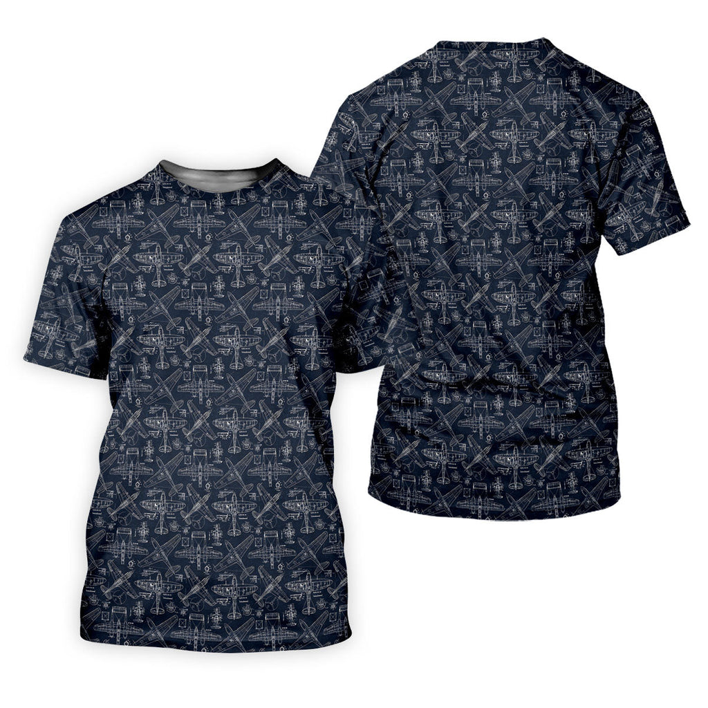 Aircraft Models Airplane Blueprints Golf Tops For Men, Polo Shirts For Men, Golf Shirts For Men