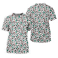 Leopard Pattern Xmas Pine Tree Golf Tops For Men, Christmas Golf Shirt, Cute Golf Outfit, Polo Shirts For Men