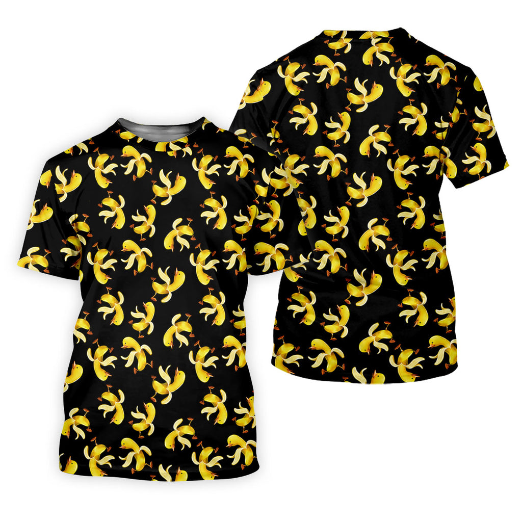 Banana Duck Hawaiian Golf Shirt, Men's Funny Golf Shirts, Polo Shirts For Men