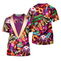 Colorful Mardi Gras Suit Print Men's Funny Golf Shirts, Polo Shirts For Men, Golf Shirts For Men