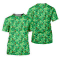 Shamrock St Patrick's Day Light Green Golf Shirt, Polo Shirts For Men, Golf Shirts For Men, Golfing Apparel