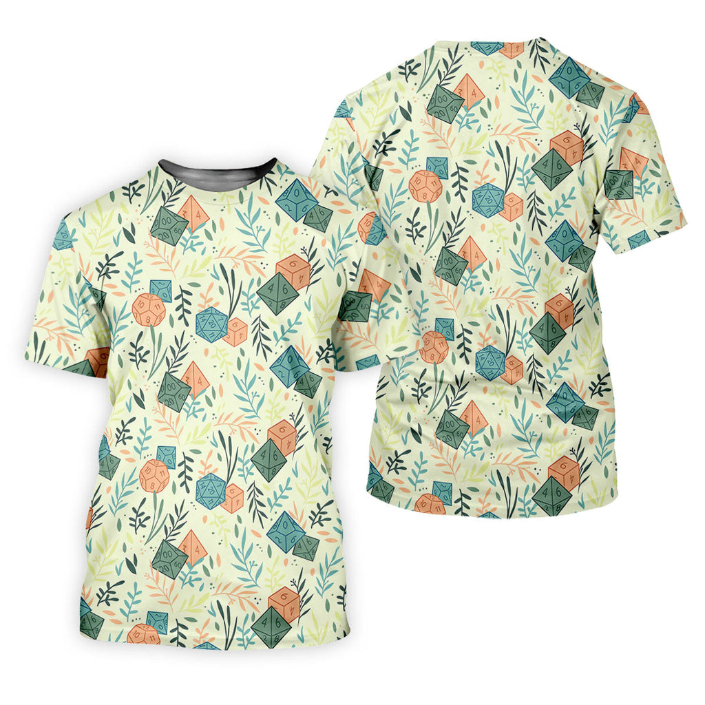 Polyhedral Dice Dragon Game Tropical Vibe Golf Tops For Men, Polo Shirts For Men, Golf Shirts For Men