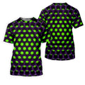3D Effect Circular Pattern Green Golf Shirt, Cool Golf Outfit, Men's Funny Golf Shirts, Polo ShirtFor Men