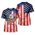 250 Years Bald Eagle US Flag Faded Color Retro Golf Shirt, Patriotic 4th Of July Golf Shirts For Men