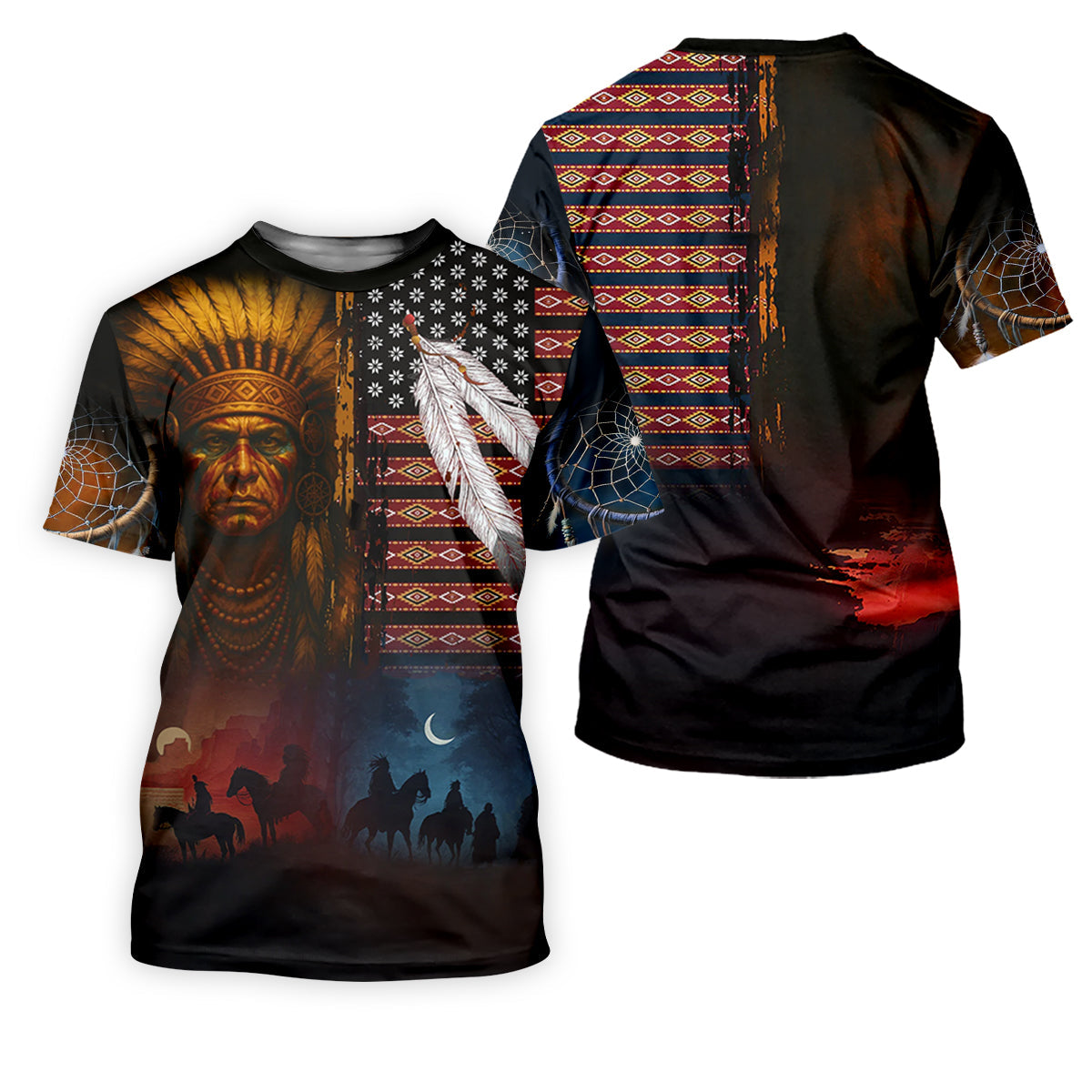 Native Heritage Red & Blue Golf Tops For Men, Native American Ancestry Polo Shirts For Men, Indigenous Peoples Month