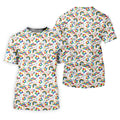Autism Awareness Rainbow Pattern Colorful Handprints White Golf Shirt, Polo Shirts For Men