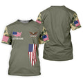 250 Years Freedom Eagle American Flag Camo Golf Shirt, Patriotic 4th Of July Golf Shirts For Men