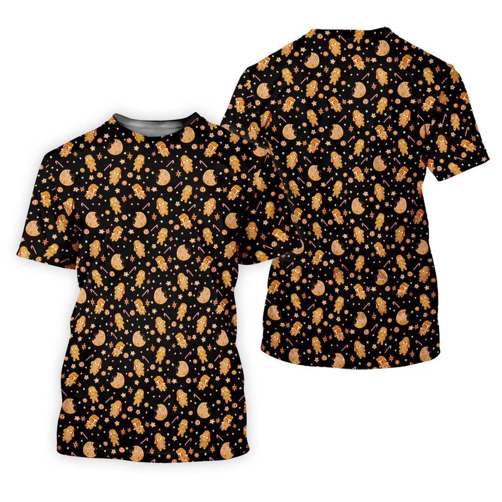 Funny Gingerbread Galaxy Character Golf Tops For Men, Christmas Golf Shirt, Polo Shirts For Men