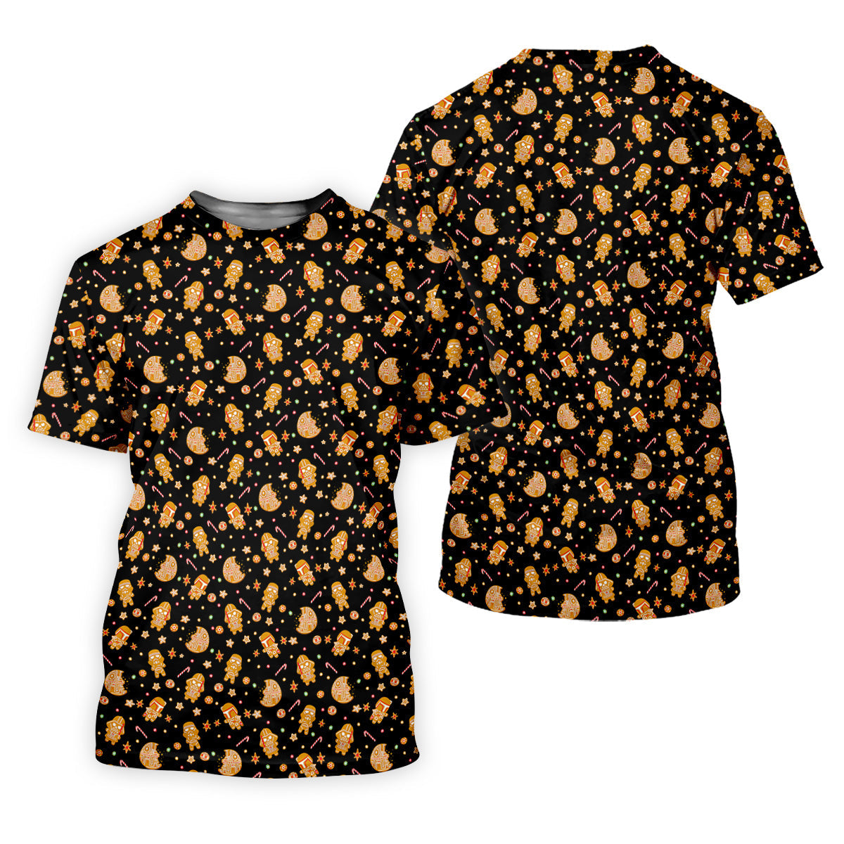 Funny Gingerbread Galaxy Character Golf Tops For Men, Christmas Golf Shirt, Polo Shirts For Men