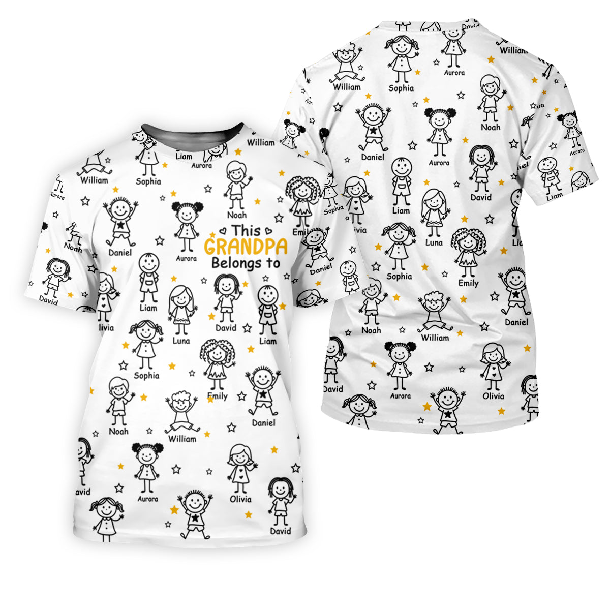 This Grandpa Dad Belongs To Kids Pet White Golf Shirt, Polo Shirts For Men, Golf Gift For Men