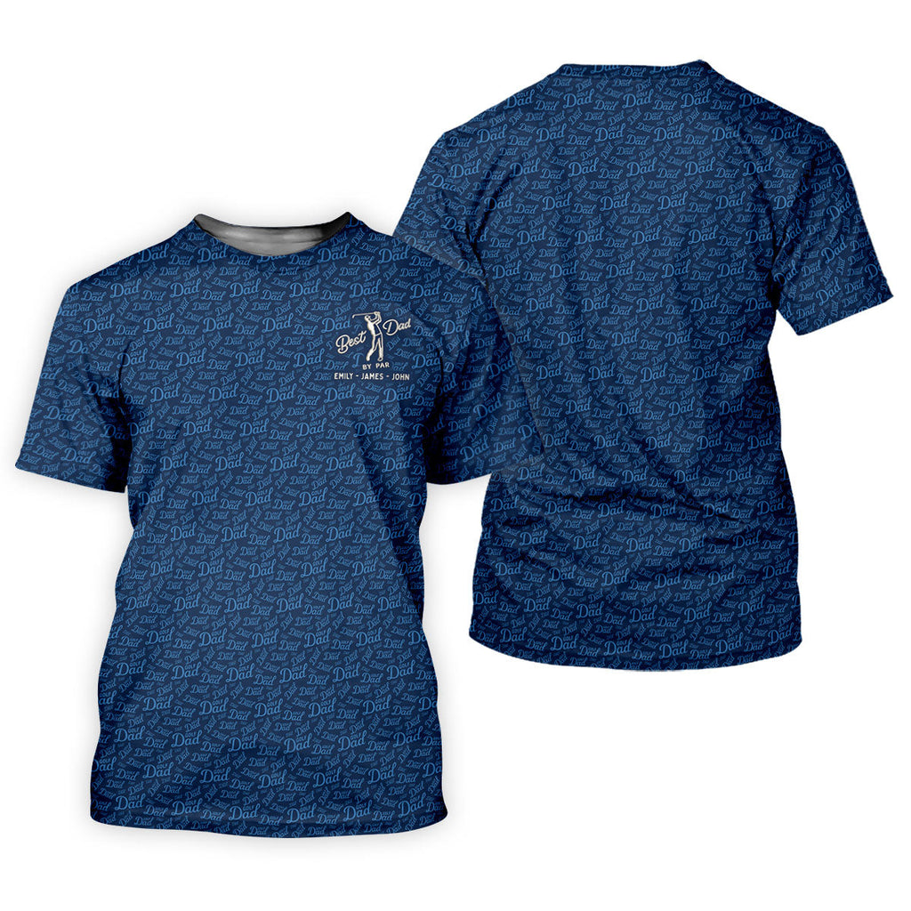 Best Dad By Par Father's Day Golf Shirt, Polo Shirts For Men, Gift For Golf Dad, Golfing Apparel