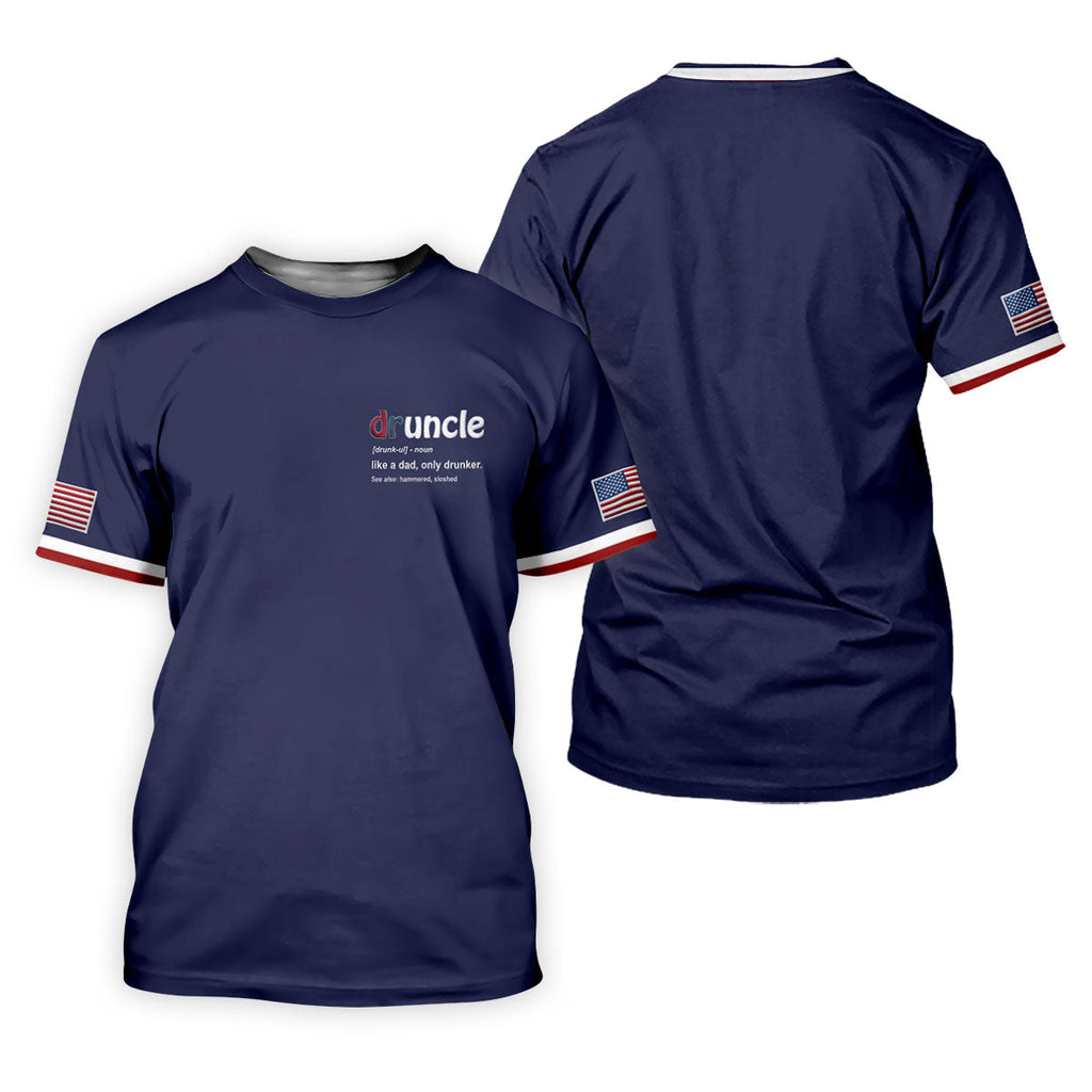 Druncle Like A Dad Only Drunker Father's Day Golf Shirt, Men's Funny Golf Shirts, Golf Gift For Dad