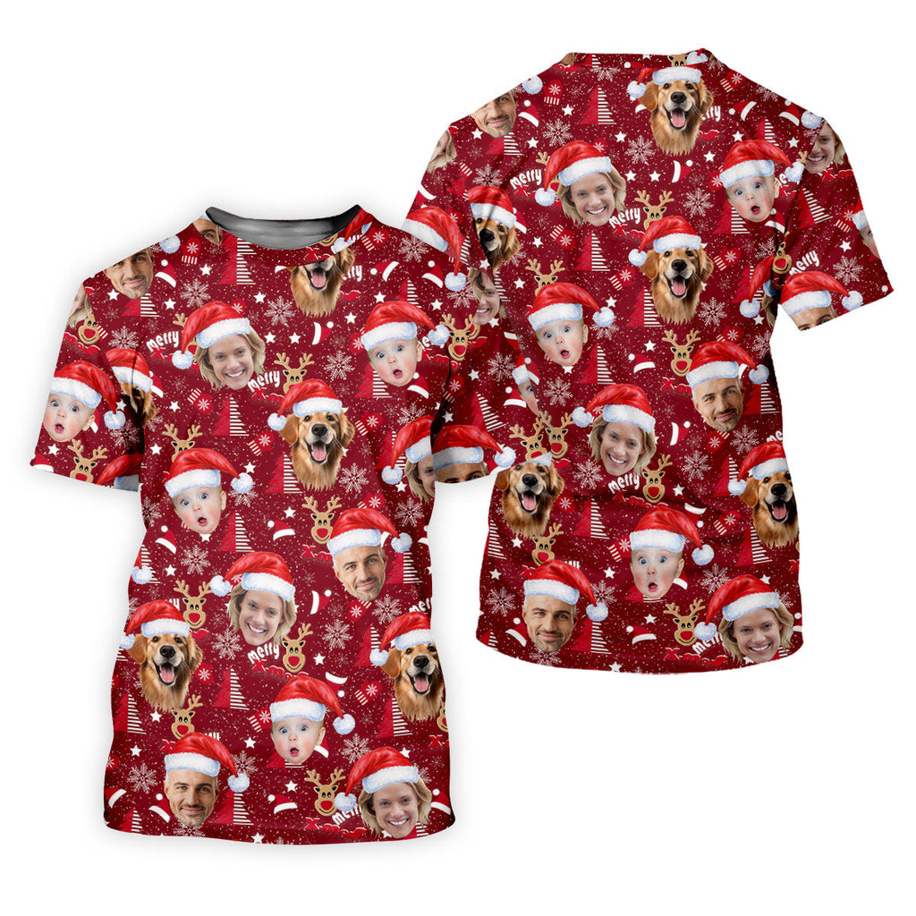 Custom Red Nose Reindeer Merry Xmas Red Golf Shirt, Christmas Golf Shirt, Polo Shirts For Men, Golf Gift For Men