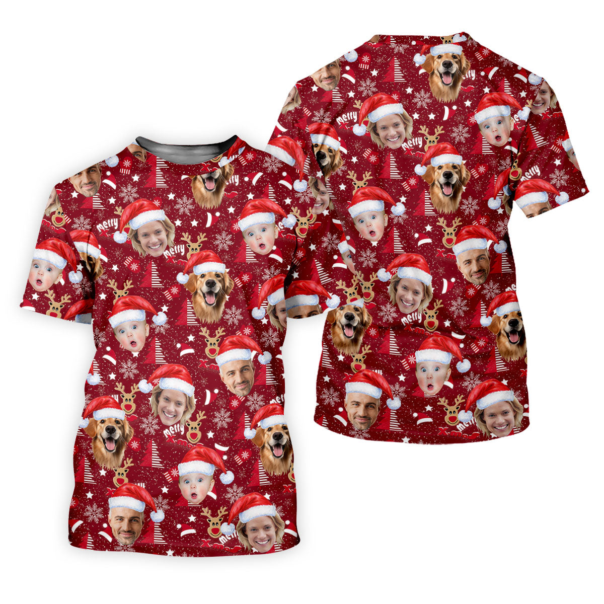 Custom Red Nose Reindeer Merry Xmas Red Golf Shirt, Christmas Golf Shirt, Polo Shirts For Men, Golf Gift For Men