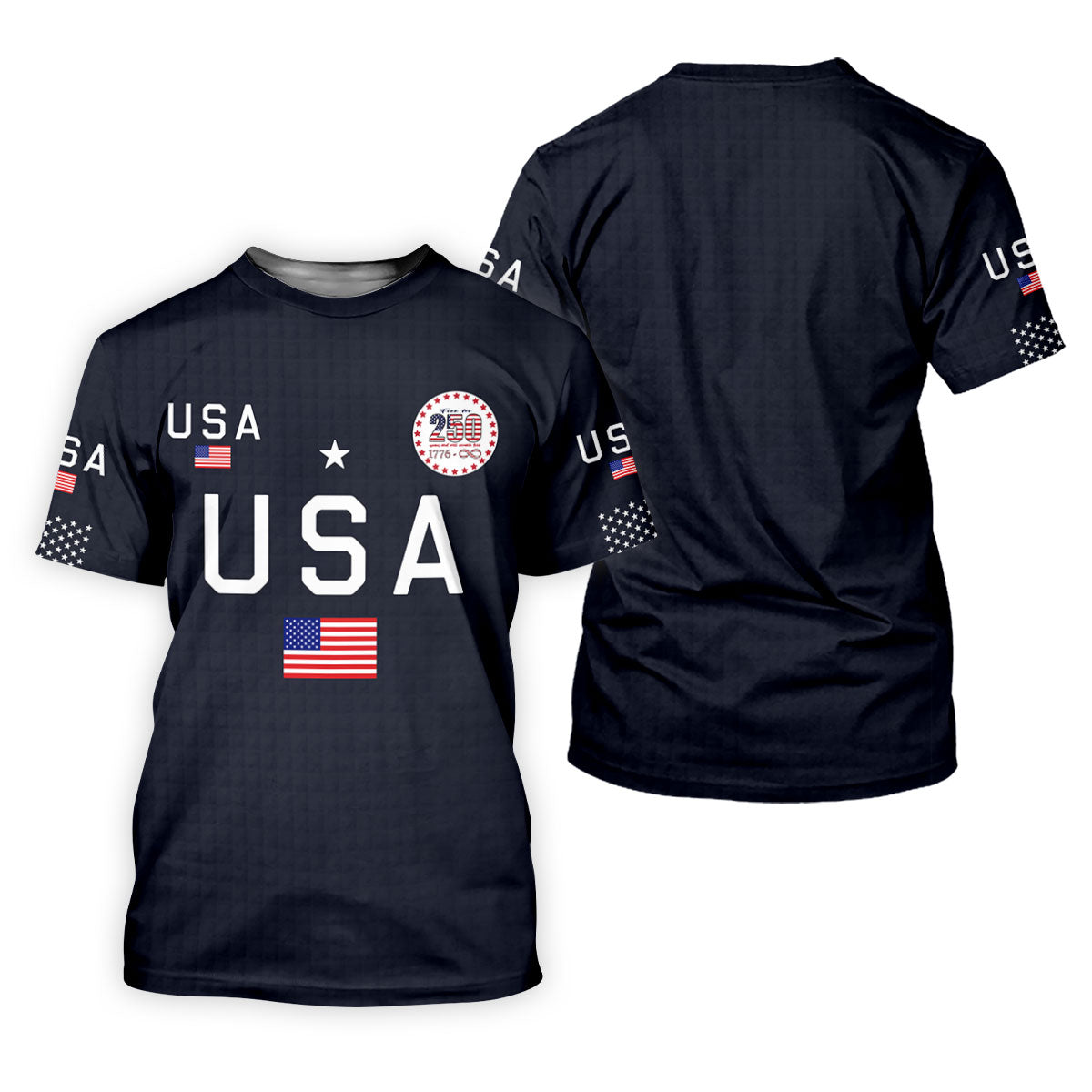 Free For 250 Years Black Patriotic Golf Shirt, 4th Of July Golf Shirt, 250th Anniversary Polo Shirts For Men