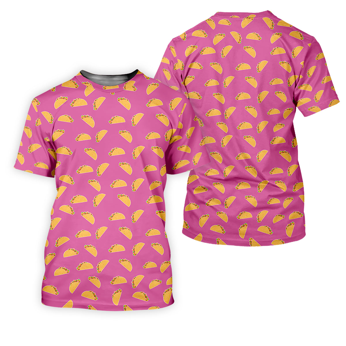 The Pink Taco Seamless Pattern Golf Tops For Men, Polo Shirts For Men, Golf Shirts For Men