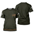 USA 250th Anniversary Patriotic Polo Men's Faith Cross And American Flag Print Polo ShirtOf July Shirt
