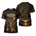 Bobber Season Halloween Cat UPF Fishing Shirt, Fishing Shirts For Men, Long Sleeve Shirt