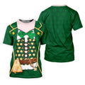 St Patrick's Day Green Leprechaun Costume Print Golf Shirt, Men's Golf Shirt, Golf Gift For Men