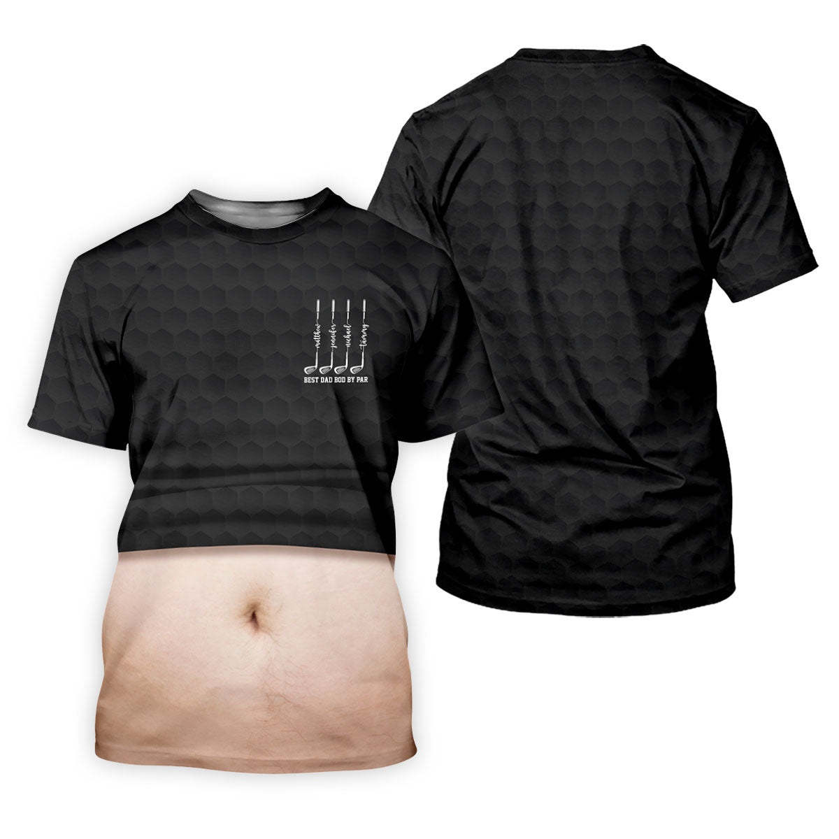 Best Dad Bod By Par Black Men's Funny Golf Polo Shirts, Father's Day Golf Shirt, Golf Gift For Dad