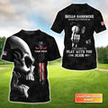 Golf American Flag Hello Darkness My Old Friend - Personalized Name 3D Tshirt Gift For Golfer