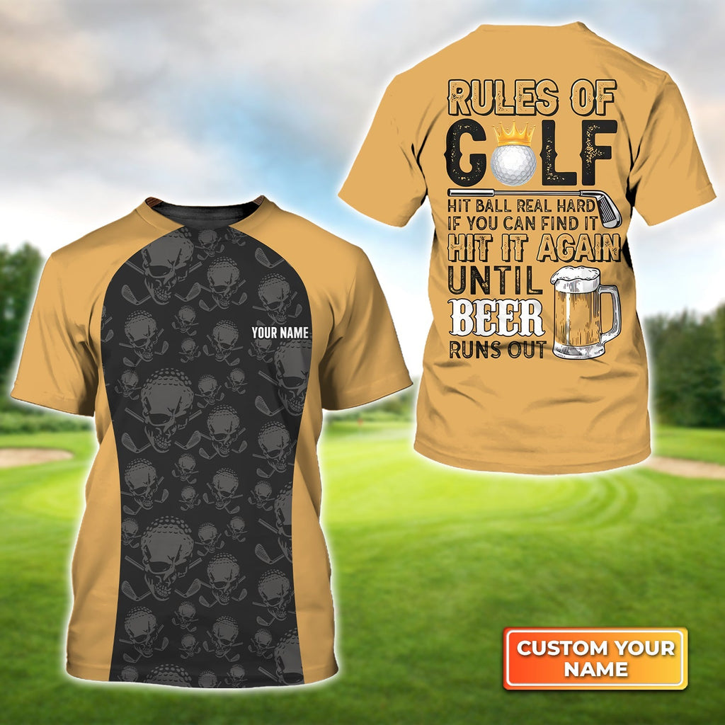 Rules of Golf - Personalized Name 3D Tshirt Gift For Golfer