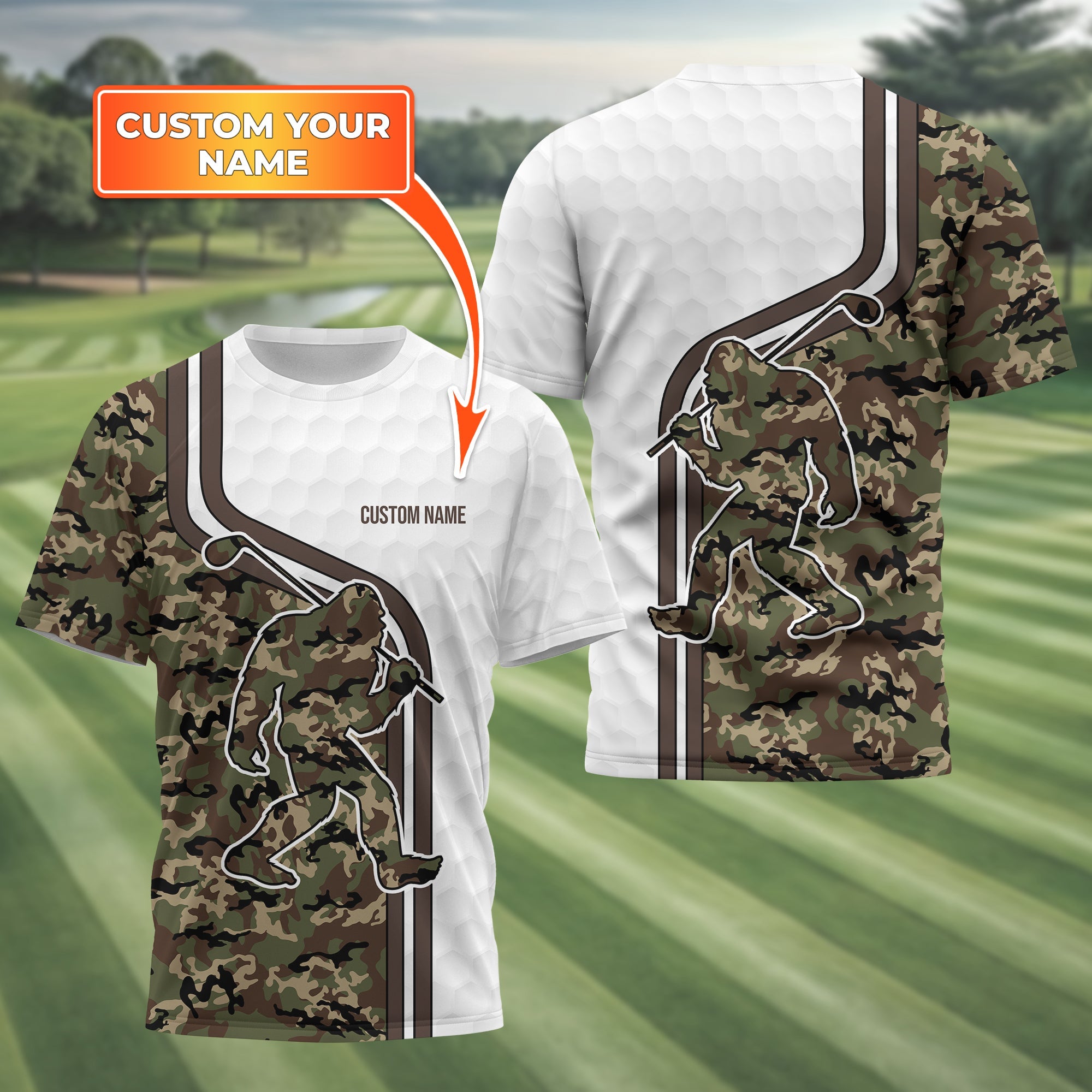 Funny Bigfoot Custom Golf Polo ShirtGolf Shirt For Men, Gift For Golfers