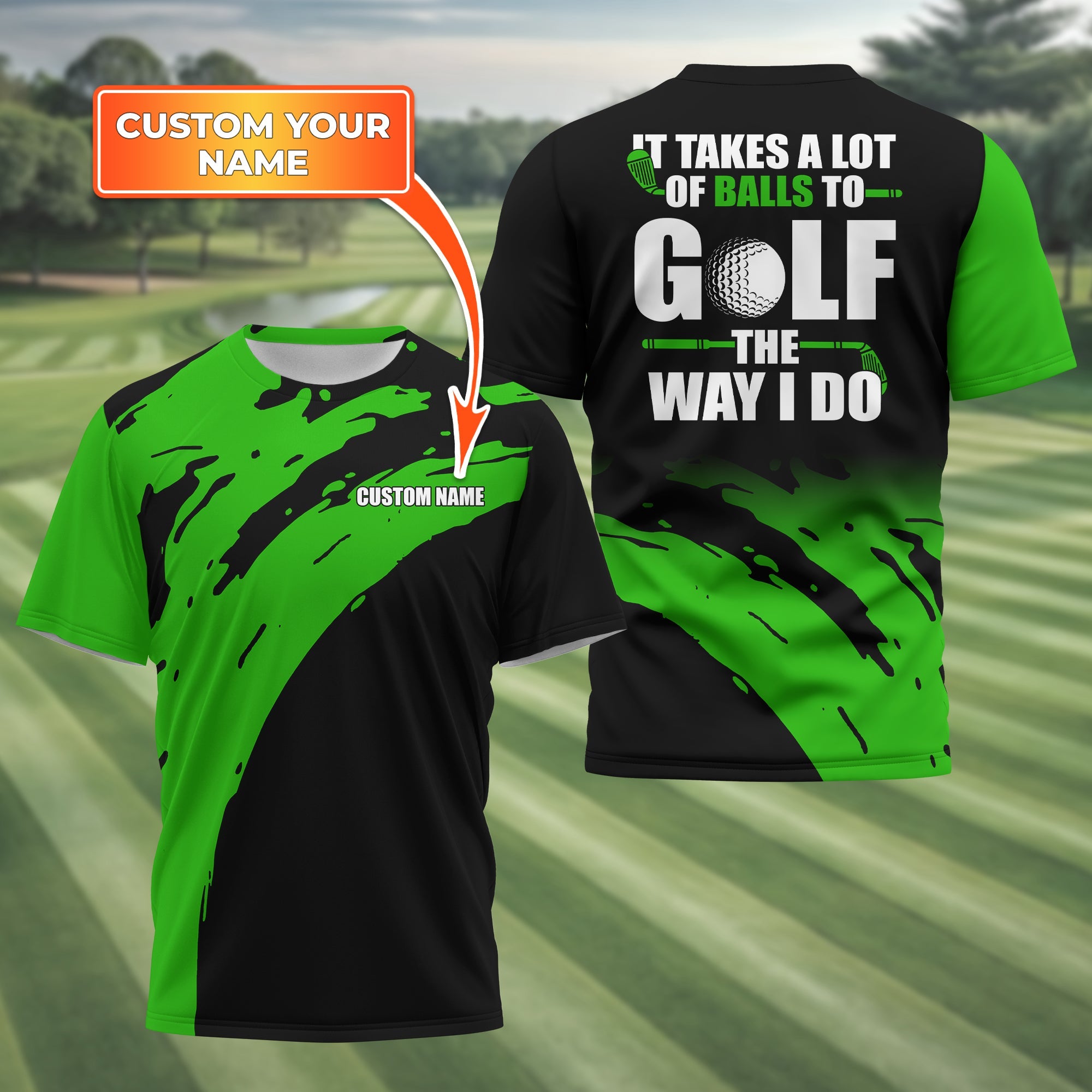 It Takes A Lot Of Balls To Golf The Way I Do Personalized Golf Polo ShirtGolf Shirt For Men, Gift For Golfers