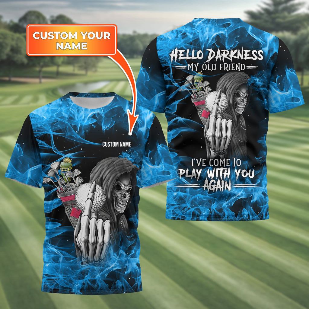 Hello Darkness My Old Friend Personalized Golf Polo ShirtGolf Shirt For Men, Gift For Golfers