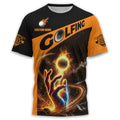 Fire Golf Ball Custom Men's Golf Polo Shirt, Golfing Apparel, Mens Golf Gift, Funny Golf Polo Shirts