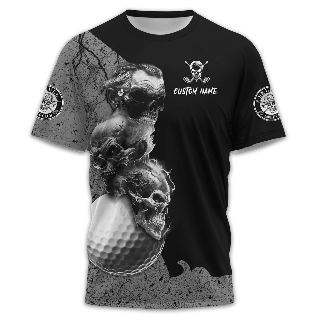 I Was One Under Today Custom Golf Polo ShirtSkull Golf Shirt, Gift For Golfers, Funny Golf Polo Shirt