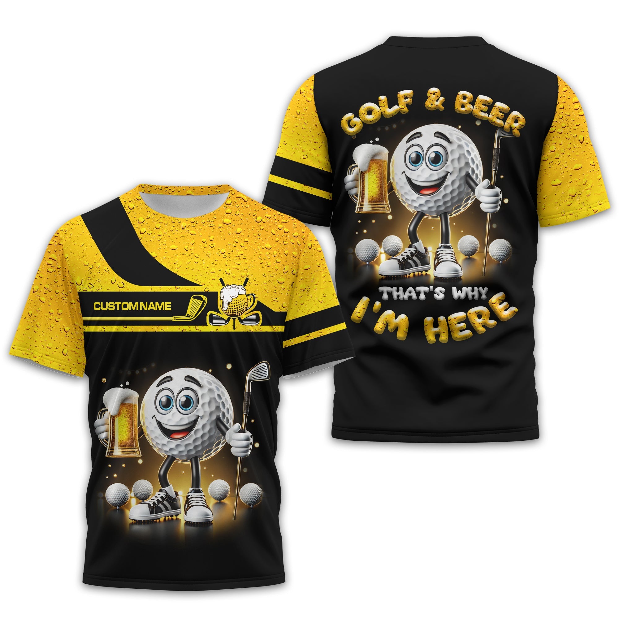 Golf And Beer Personalized Golf Polo ShirtGolf Shirt, Gift For Golfers