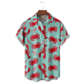 Lobster Pattern Hawaiian Golf Shirt,  Men's Golf Shirt, Ocean Vibe Tropical Vibe Funny Golf Shirt