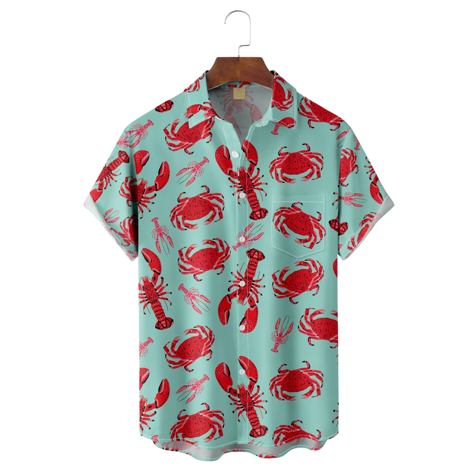 Lobster Pattern Hawaiian Golf Shirt,  Men's Golf Shirt, Ocean Vibe Tropical Vibe Funny Golf Shirt
